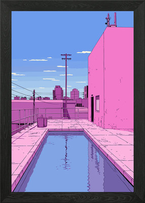 Lofi Rosa Retro Gerahmtes Wandbild Poster Leinwanddruck Bild