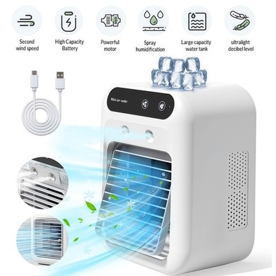 Portable USB Rechargeable Air Conditioner Fan Ice Cooler Fan for Home Bedroom