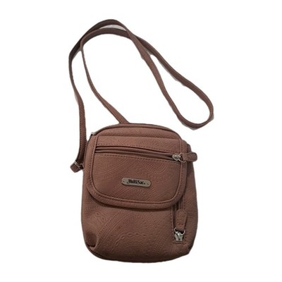 MultiSac Compact Faux Leather Adjustable Crossbody NWOT TAN