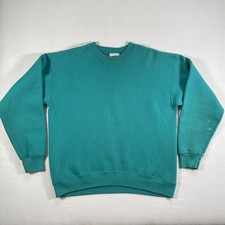Vintage Lee Sweatshirt Mens Large Teal Green Heavyweight Crewneck USA 90s