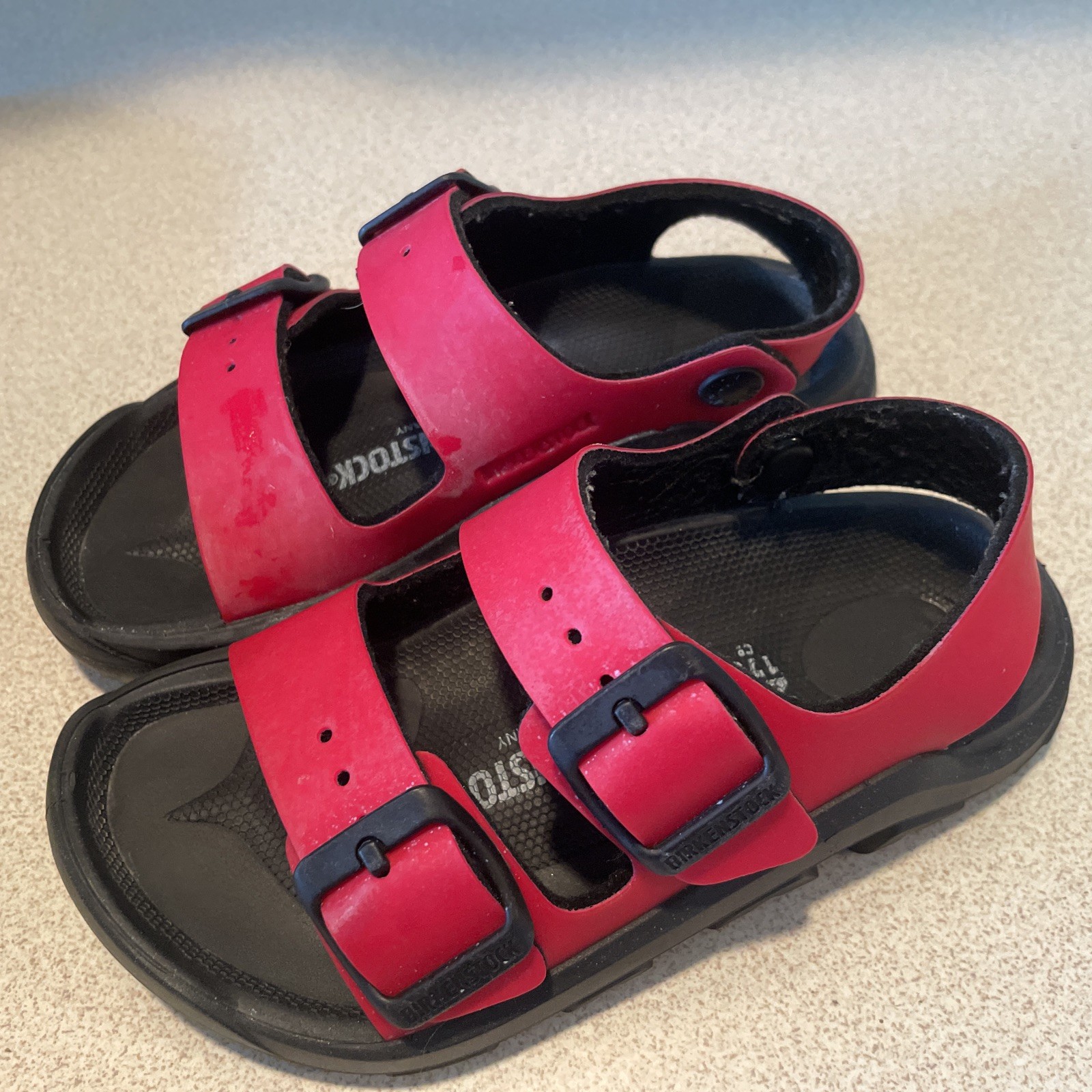 APL Birkenstock Mogami bambini Birko Flor sandali attivi rossi bambini taglia 27 US 9 9 5