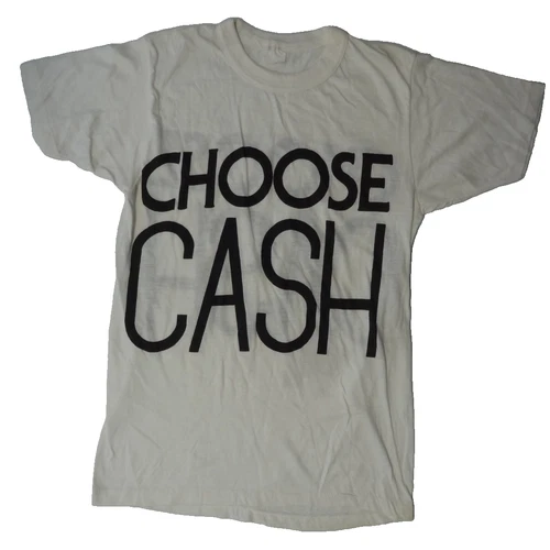 Choose Cash S Paper Thin Tee T-Shirt Band Tour 80s 50/50 Joh 1980s vintage concert t-shirt, vintage, single stitch, B+ condition