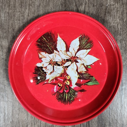 "Juego de 6 campanas de velas rojas de hojalata de metal navideño vintage de 3,5""" - Imagen 5 de 8