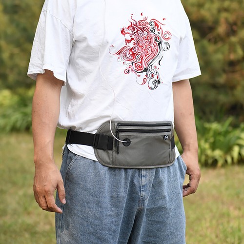 Fanny Pack Pouch Multifunktionales Geld Handytasche Security Wallet (Hellgrau) - Bild 7 von 9