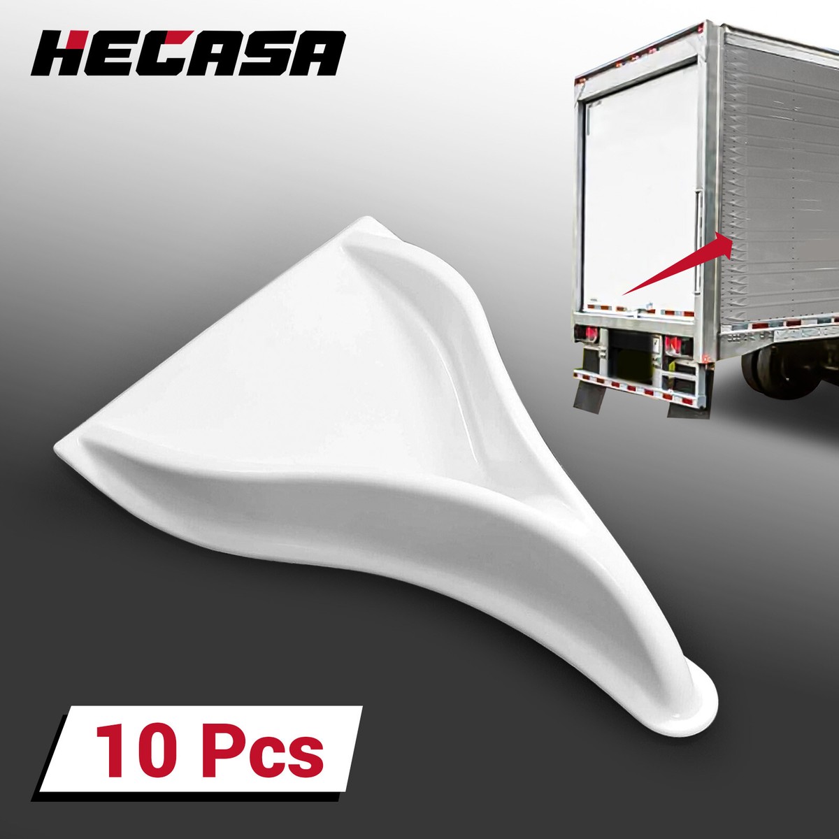 10xUniversal White Stick-on Fairing Fins Vortex Generator For Semi