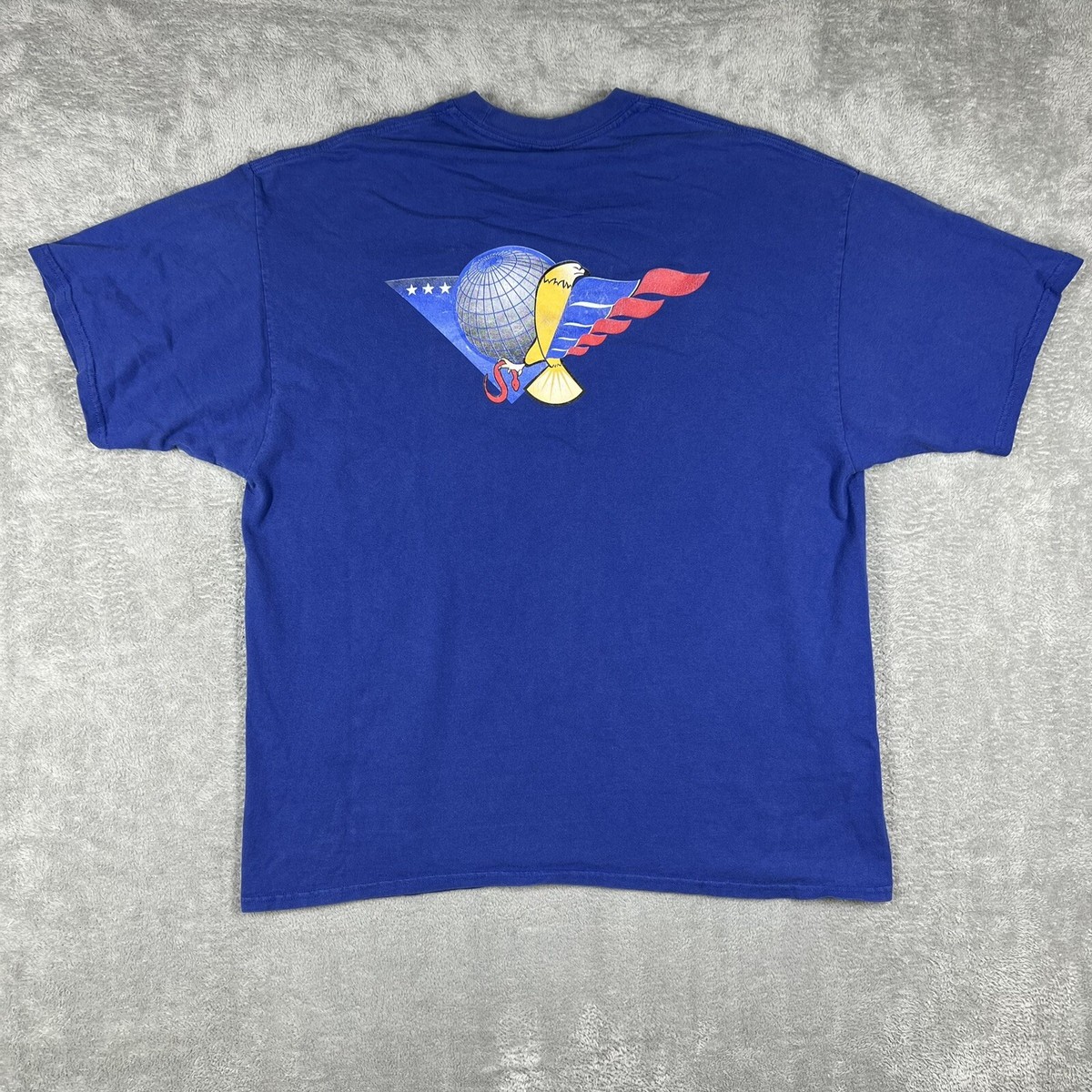 Skull and Bones T-Shirt Mens Size 2XL Royal Blue Two Sided