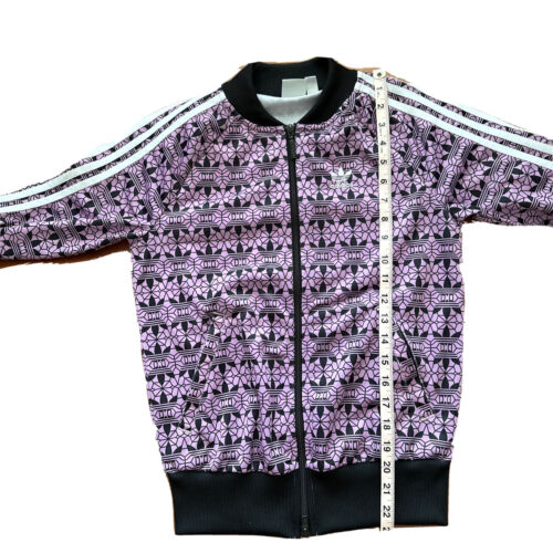Adidas Originals Trefoil Jacket Women’s Size 2XS UK2 Floral Purple - Picture 8 of 11