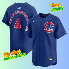 Men's Chicago Cubs #4 Pete Crow-Armstrong Royal Blue Cool Base Stitched Jersey