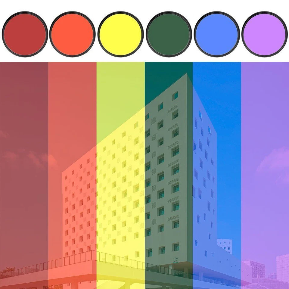 37 43 46 49 52 55 58 62 67 72 82 mm lente de cámara DSLR filtro a todo color para Canon Foto 2 de 4