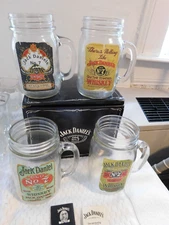 Jack Daniels OLD No.7 Antique Label Mason Jar Set Limited Edition - NEW
