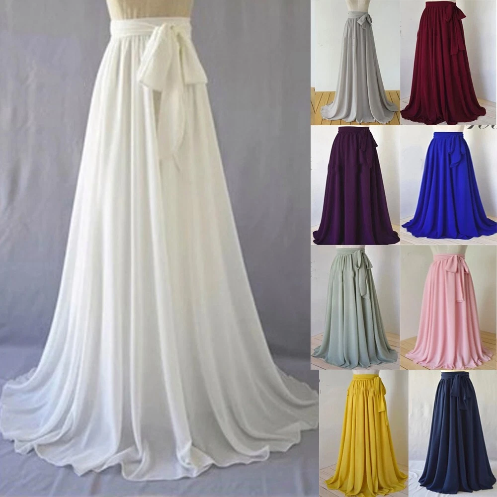 Chiffon Detachable Train Wedding Removable Skirt For Dress