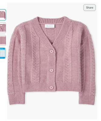 The Children s Place Girls  Long Sleeve Stitched Boyfriend Cardigan