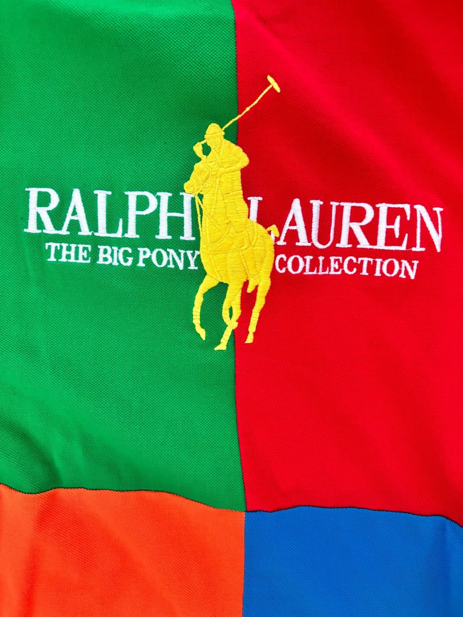 Polo Ralph Lauren Big Pony Collection Block Shirt Red Blue Polo Ralph Lauren Big Pony Collection Block Shirt Red Blue