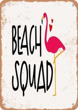METAL SIGN - Beach Squad - 2 - Vintage Rusty Look