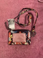 Vera Bradley Lighten Up Zip ID Lanyard Indiana Blossoms NWT Actual Photos
