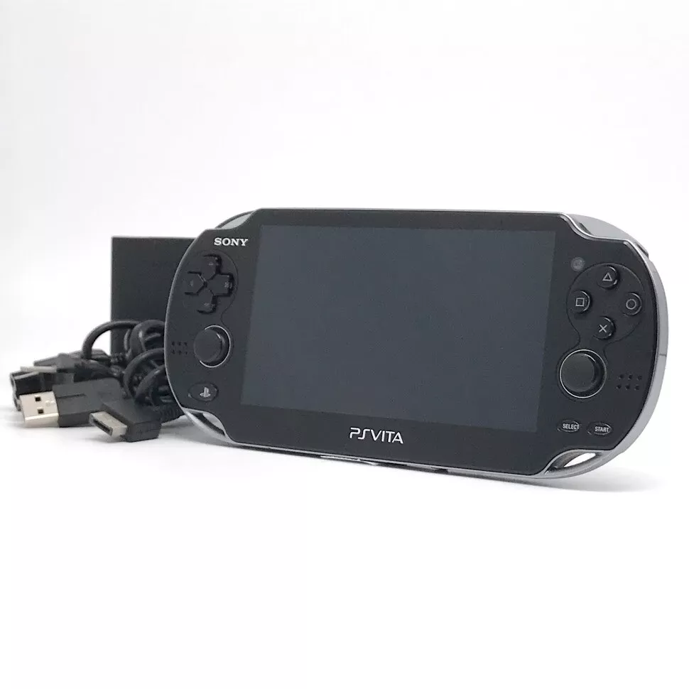 SONY PS Vita PCH-1100 Crystal Black Wi-Fi OLED FW:3.55 w/ Charger