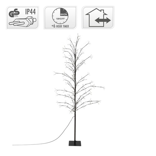 Albero artificiale decorazione con 480 LED bianco caldo con timer 180 cm IP44 - Foto 3 di 8