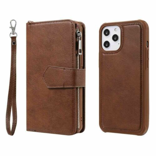 For iPhone 12 11 Pro Max SE 8 7 6s Magnetic Detachable Wallet Leather Case Cover - Picture 34 of 55
