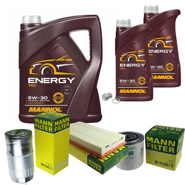 Inspektionspaket 7L Mannol Energy 5W-30 FüR Volvo 850 Kombi 2.5 Tdi V70 I S70-image