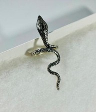 Vintage 925 Sterling Silver Detailed Cobra Snake Ring Size 7.5