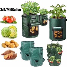 3-10Gallon Plant Grow Bags Potato Strawberry Resuable Garden Planter Growing Bag