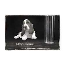 Basset Hound - Porte Stylo , Kristallorganizer Avec Photo Chien, Unique Scream