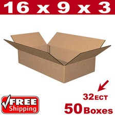 50 - 16x9x3 Cardboard Boxes Mailing Packing Shipping Box 32ECT Corrugated Carton