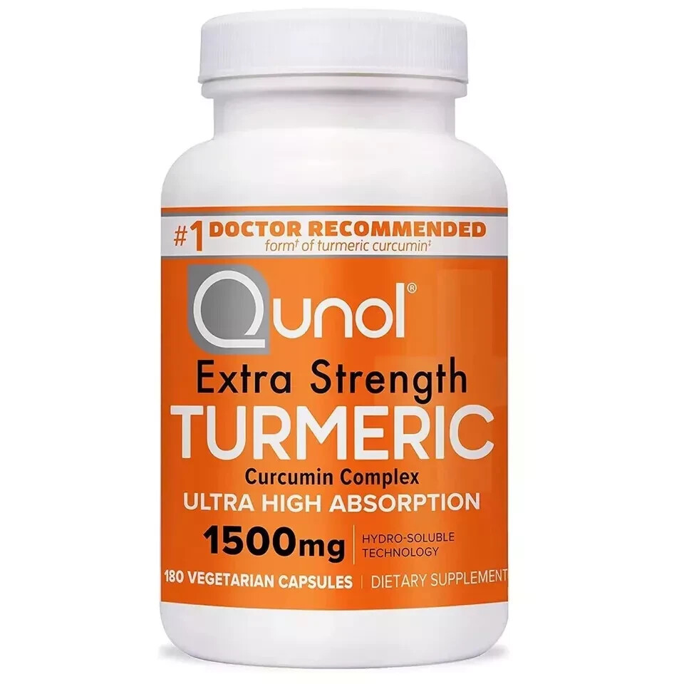 Qunol Extra Strength Tumeric Curcumin Complex 1500mg - 180 Capsules