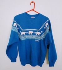 1989 Vintage Alaska Sweatshirt Distressed Polar bear snow Hanes Classics Large