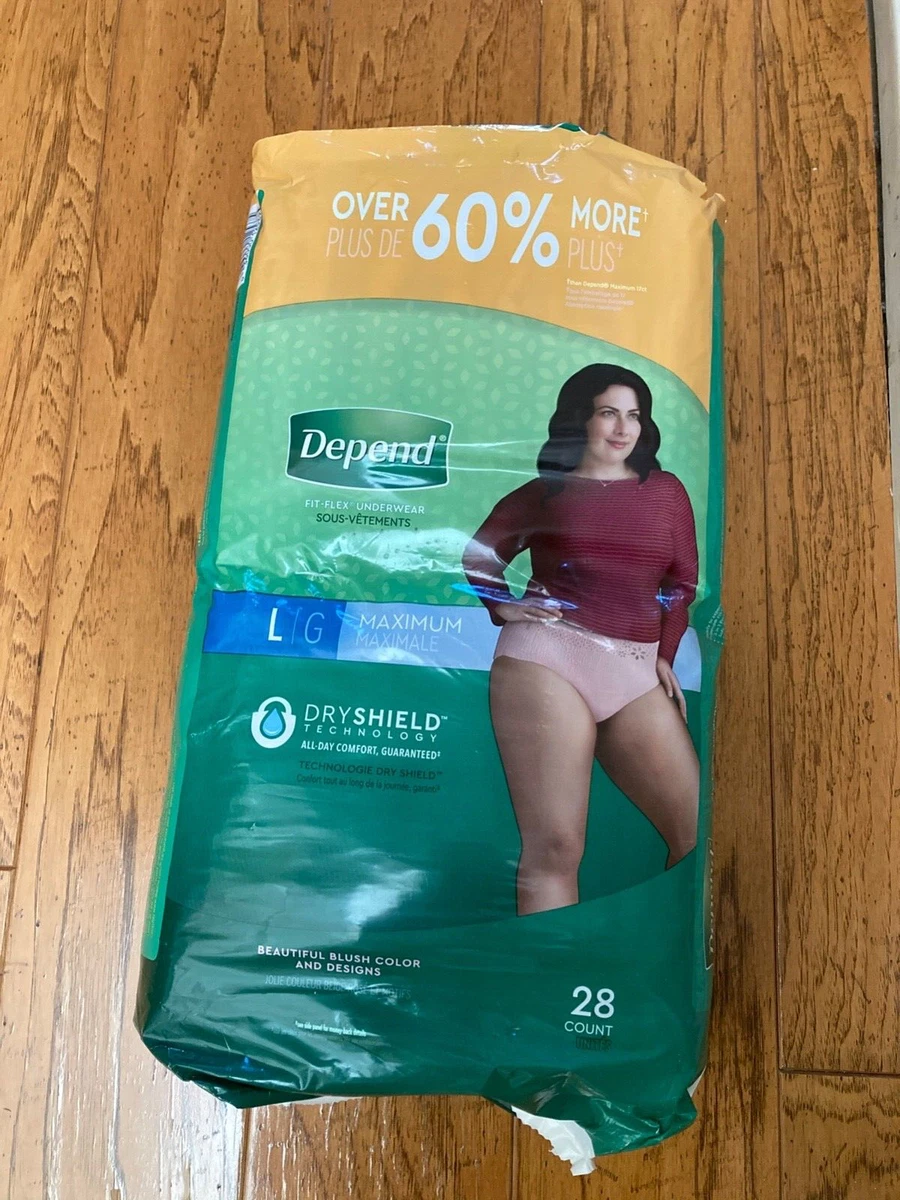 Depend Fit-Flex Women's Underwear Maximum Absorbency Size Large 28