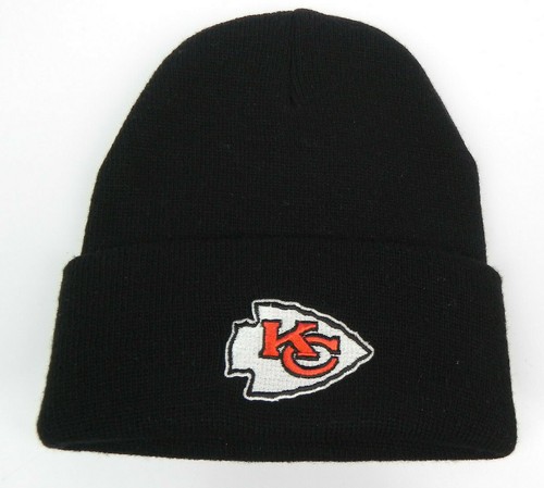 BLACK CUFFED KNIT BEANIE WINTER CAP HAT 