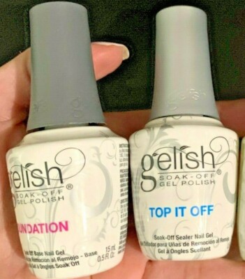 GELISH Harmony Dynamic DUO GEL SET Polish Foundation Base Top Coat AUTHENTIC 