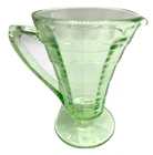 Indiana Glass 1920’s Etched  Depression Green 4 inch Creamer  Uranium