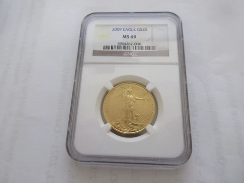 2009 Gold Eagle , $25 , NGC , MS 69  Gold Half Ounce