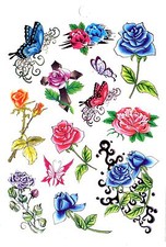 Temporary Body Jewelry Tattoo Once Upon a Time Bodyart Pink Flowers