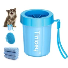 Dog Paw Cleaner for Small Dogs – Paw Washer with 3 Absorbent Towels Blue