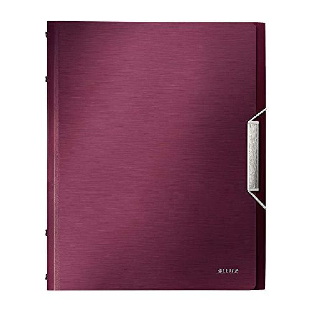 (TG. 12 divisori) LEITZ STYLE Libro monitore 12 separatori - Rosso granato - 399