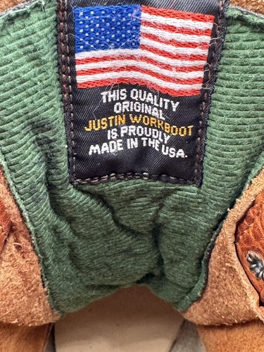 Justin Western Bota de Trabajo Mujer 6 B Cuero Marrón Kiltie Con Cordones L762 Hecha en EE. UU. - Imagen 12 de 18