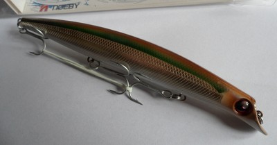 Noeby leurre Minnow 15cm 24g nage 0 à 1,2m tête rouge flan holographique blanc