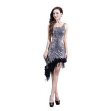 Latin Dance Costumes Fringed Sequined Skirt Beaded Upscale Adult Female