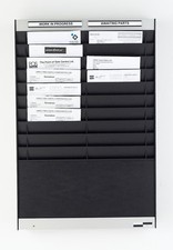 Black Workshop Job Card Wall Rack For A4 Portrait Job Cards - 20 pockets