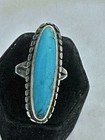Vintage Navajo Turquoise Sterling Silver Ring Size 8.75 1.5”L — photo 3