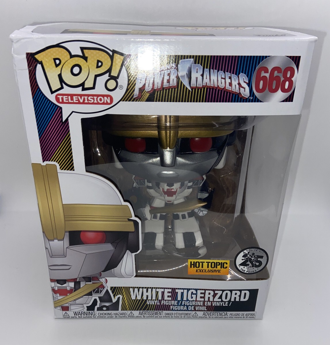 Funko POP Power Rangers Mighty Morphin White Tigerzord 668 25th