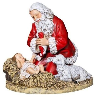 Joseph Studio Kneeling Santa With Christ Child Figurine