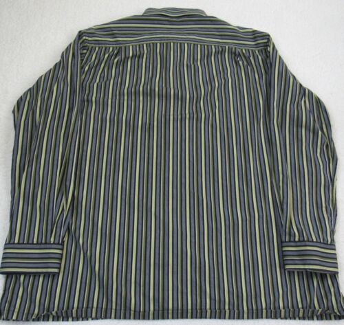 J Ferrar Camicia Uomo 2XLT XXL Alta Nero Oro Grigio Rigato - Foto 2 di 10