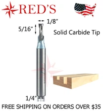 Tideway IND RC01110204L 1/8 Spiral straight Carbide tip 1/4 shank router bit CNC