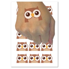 Peeking Owl Temporary Tattoo Water Resistant Fake Body Art Set