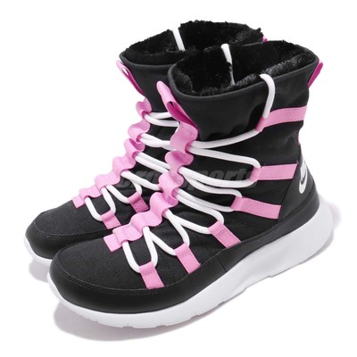 black and pink nike boots