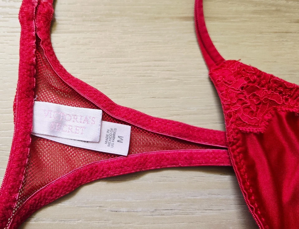Vintage Victoria's Secret Red Second Skin Satin Double String Thong Panties M - Image 3 of 3