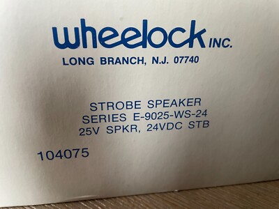 Wheeler Inc. Strobe Speaker Series E-9025-WS-24, 25V SPKR.